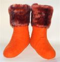 Picture of Handmade felt boots with fur, 23 cm