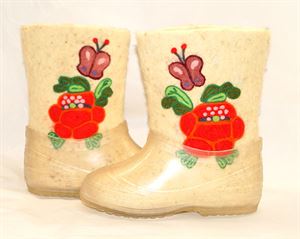 Picture of felt boots handmade handpainted, 20-22 cm