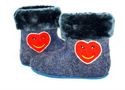 Picture of Hand painted homemade felt boots with fur
